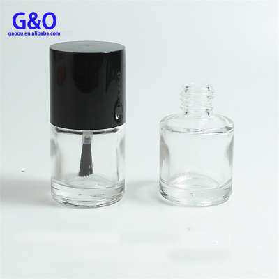 round cylinder shaped nail polish bottle clear nail gel polish glass bottle with brush cap