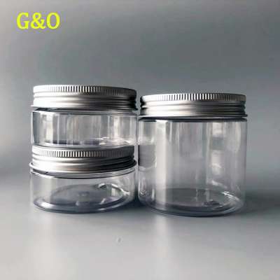 100g  200ml 250ml 500ml small cheap Snack bulk jars Silver clear Transparent Food grade cookie Packaging candy PET plastic jar